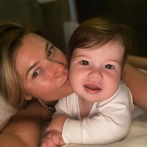 Samantha Hoopes and her son