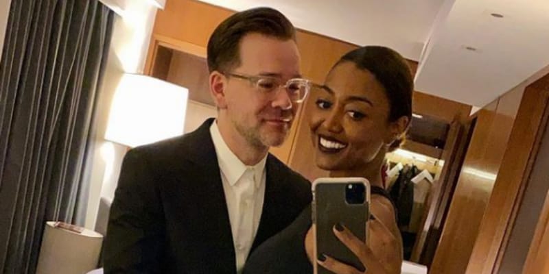 David taking photo with wife